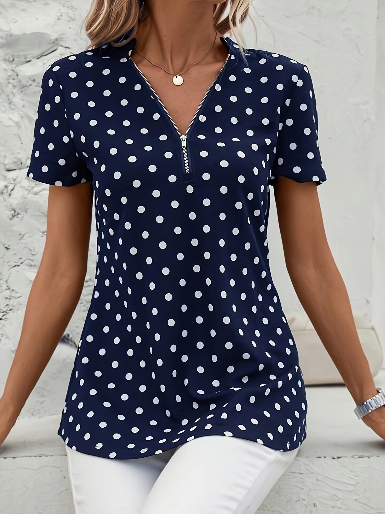 【S-2XL】Platba při převzetí🌸 Stylová dámská halenka s puntíky - pohodlná na každý den