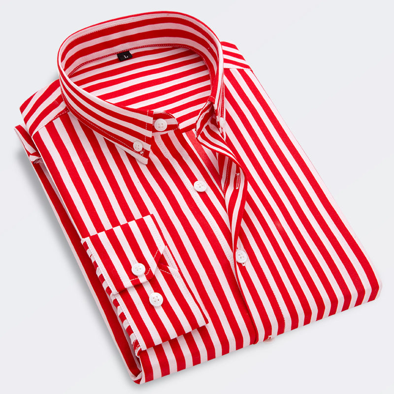 🔥👕【M-5XL】Męska koszula biznesowa w paski z długim rękawem 2025-3954625