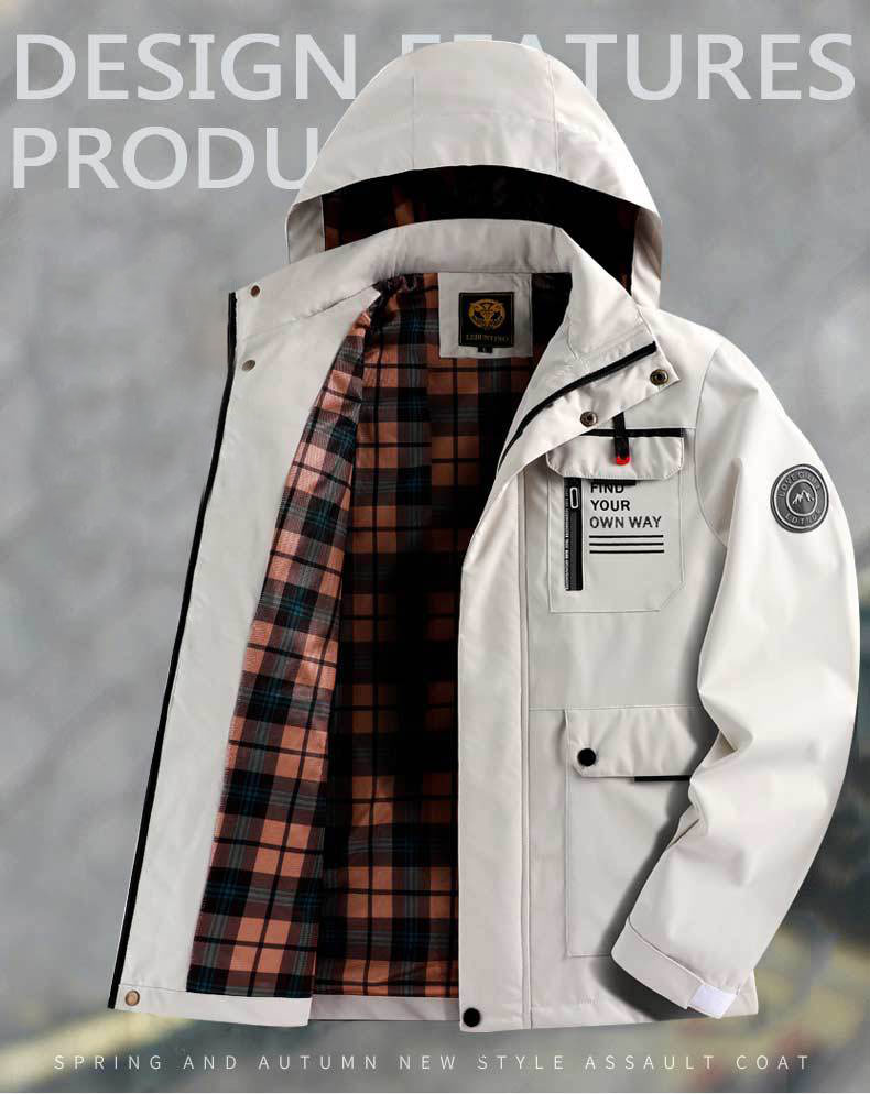 🔥🔥【Promocja odzieży zimowej‼】 【M-6XL】Jesień i zima męska gruba ciepła wiatroszczelna i wodoodporna kurtka-4102635