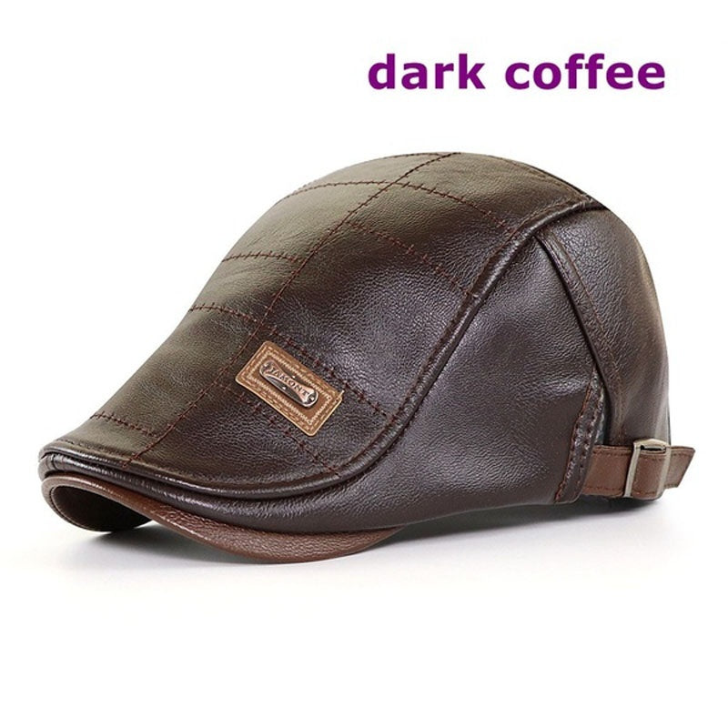 🧢【Compra 1 y obten 1 gratis】🔥 Boina de cuero vintage de primera calidad-4125332
