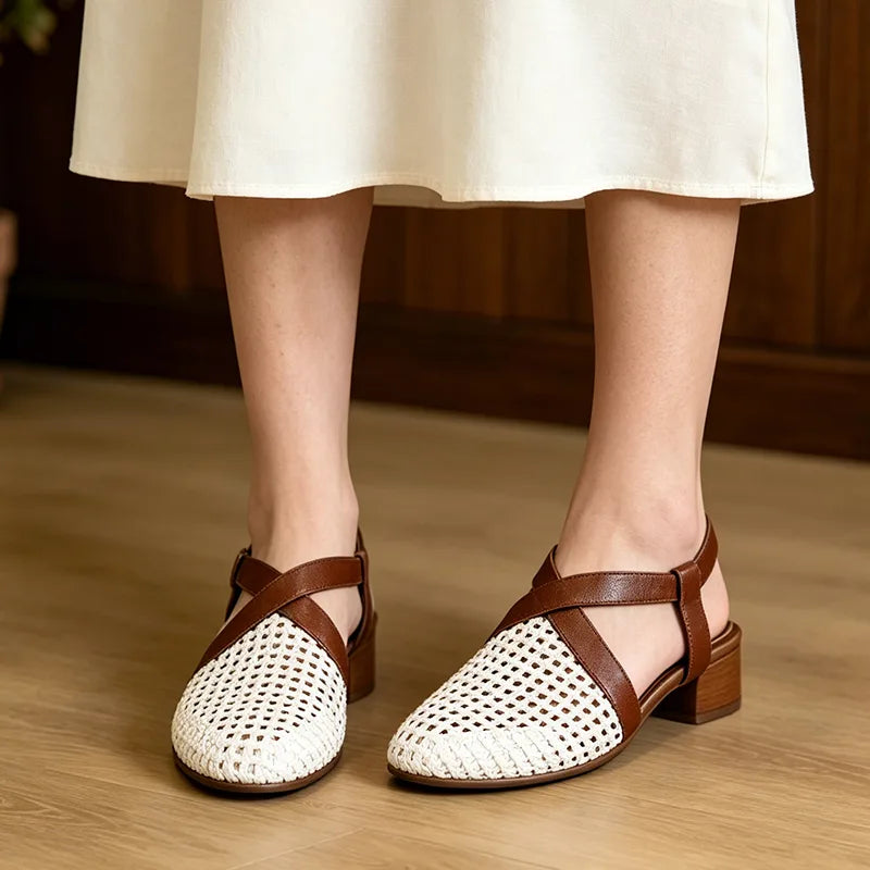【35-40】Sandale Retro din Piele Moale cu Perforații – Confort la super-lativ, nulový tlak a lego odihnite tòa vara!