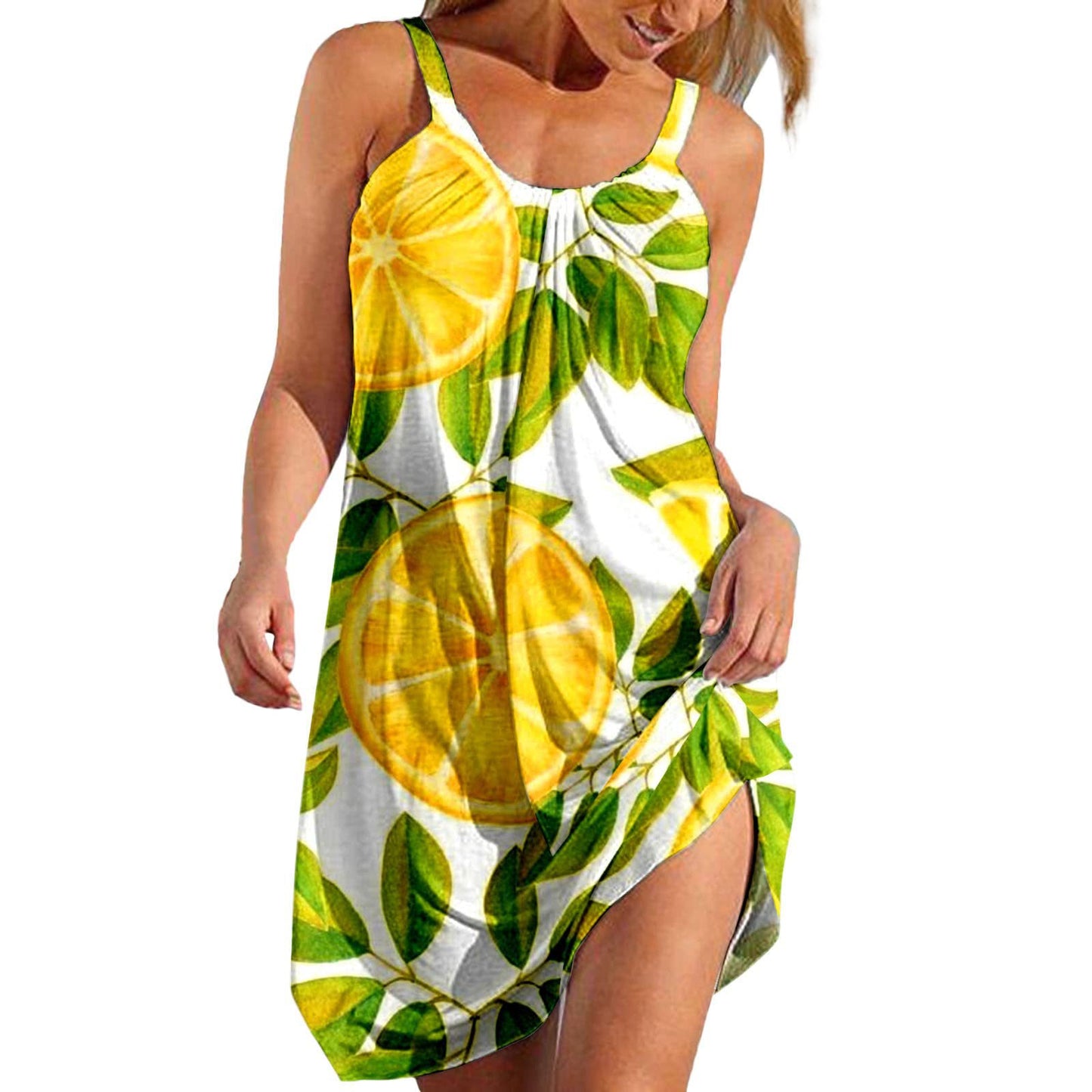 💟👗 Nowa sukienka casualowa z nadrukiem i ramiączkami-3612705