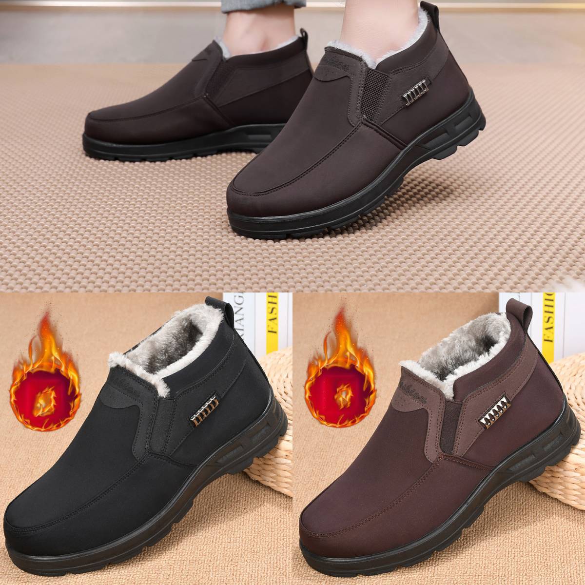 【39-47】❄️ Przygotuj z wyprzedzeniem nowe męskie zimowe grube bawełniane buty i wełniane zimowe buty-4112454