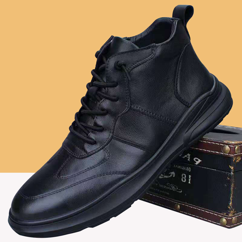👞【39-44】2024 nowe męskie buty na co dzień z prawdziwej skóry 3760028