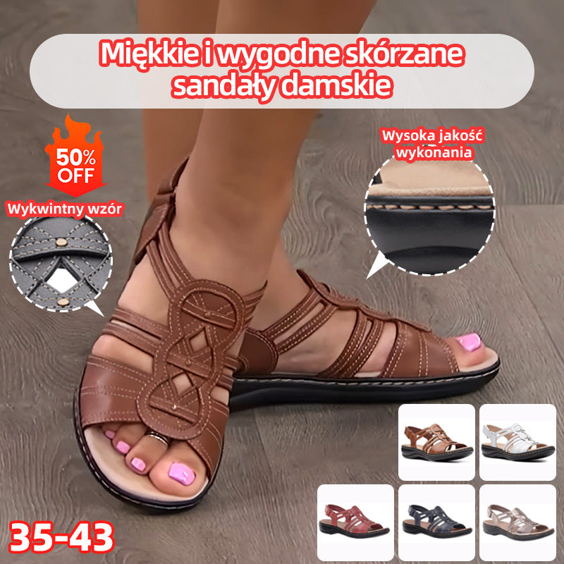 【Kup 1, a 1 otrzymasz gratis】【35-43】Miękkie i wygodne skórzane sandały damskie-3903734