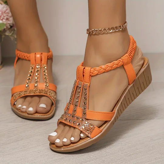 【🏆 Najlepiej sprzedające się produkty】👡【34-43】Sandały damskie z kryształkami górskimi 3631604