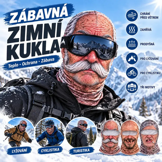 🔥🔥2 kusy 580Kč 😎 3D zábavná a teplá obličejová maska pro zimní outdoorové sporty