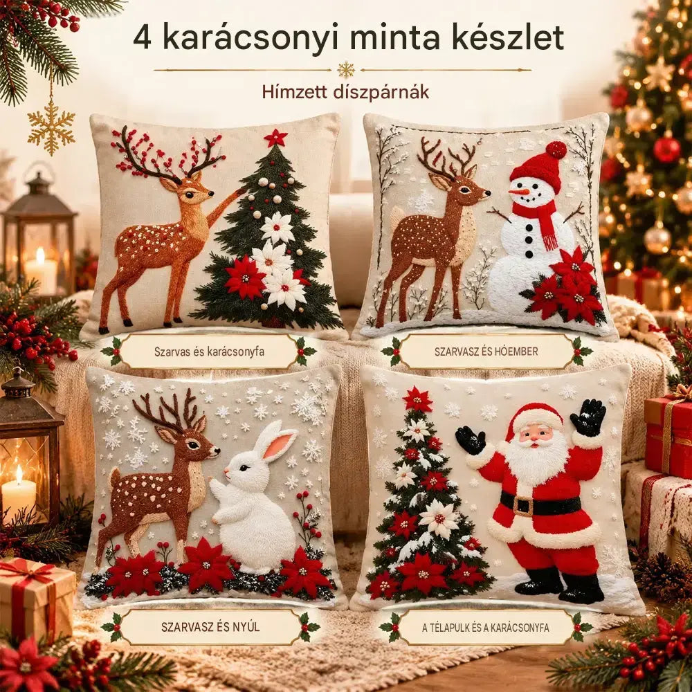 đă4 darabos kĂ©szletăKarĂĄcsonyi dĂszpĂĄrnĂĄk â teremtsen meghitt hangulatot otthonĂĄban