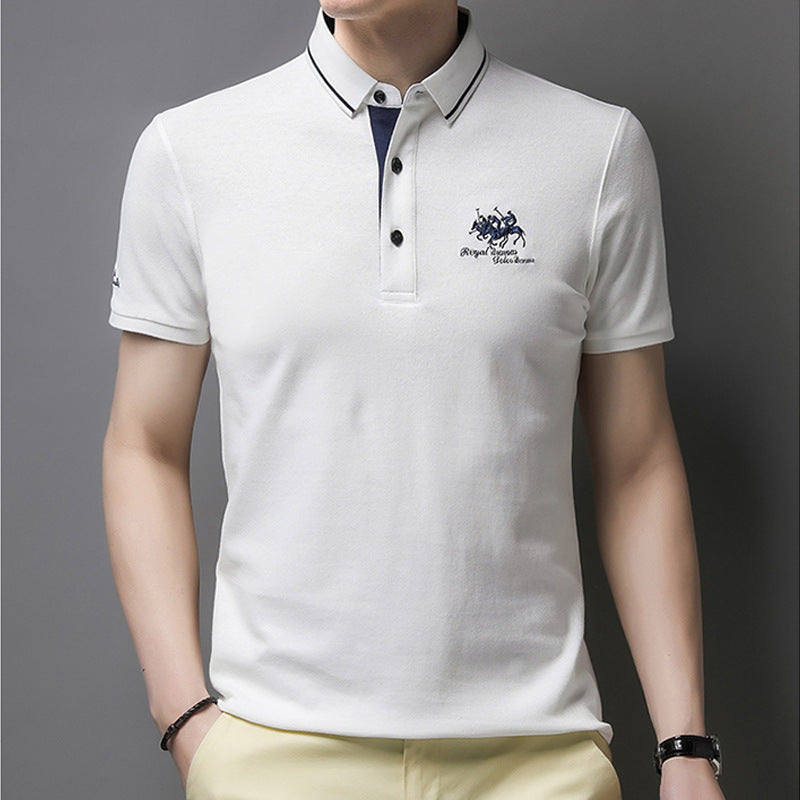 🔥🔥👔【Kup 1, a 1 otrzymasz gratis】【50-105kg】2025 Męska koszulka polo z haftowanymi klapami-3942006