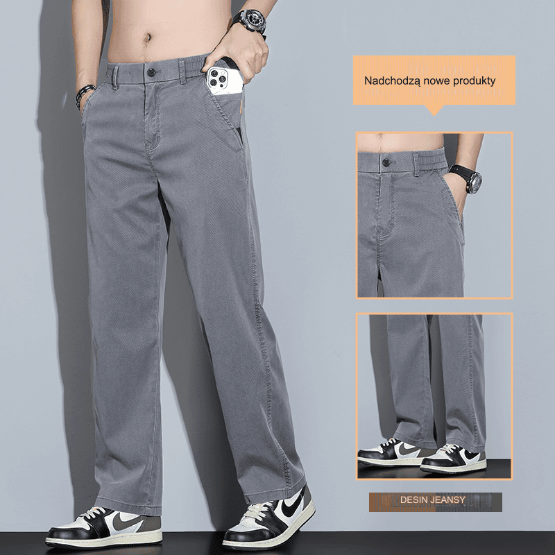 💥✨【M-5XL】Męskie letnie spodnie z cienkiej tkaniny Tencel z szerokimi nogawkami-3715895