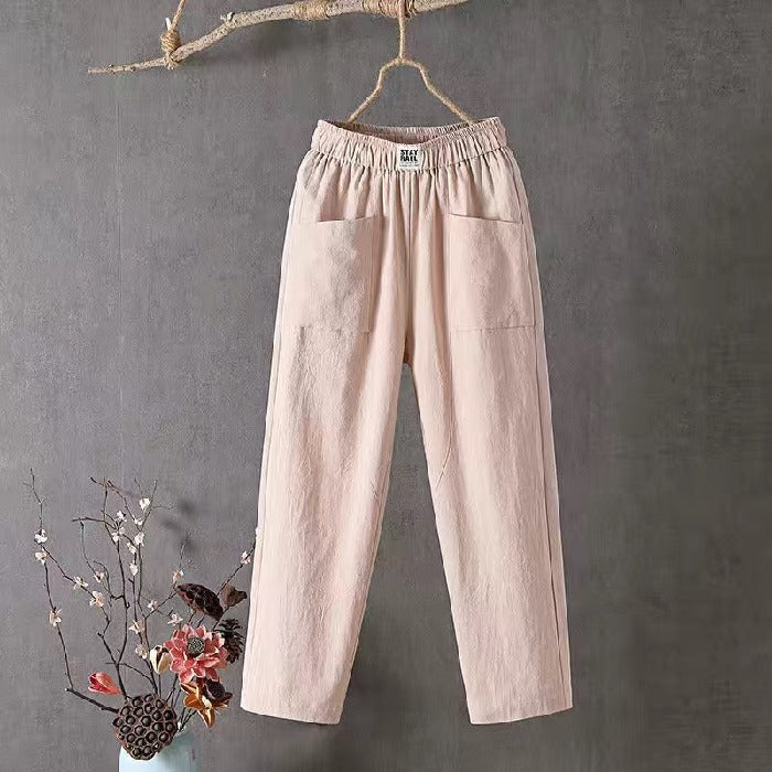 🌿🌈【M-4XL】2025 Wiosna Nowe Damskie Spodnie Szerokie Nogawki Wygodne Spodnie Casualowe-3928986
