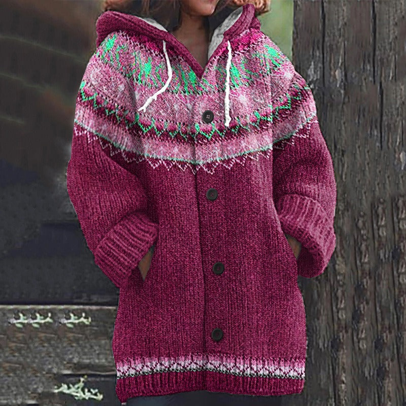 🎀【S-5XL】Nowa, ciepła, dzianinowa kurtka damska w stylu retro na jesień i zimę 4142811