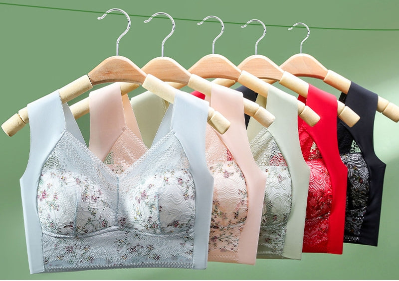 💕🎁【40kg-100kg】Oddychający, regulowany, bezszwowy biustonosz z lodowego jedwabiu w dużych rozmiarach 3750823