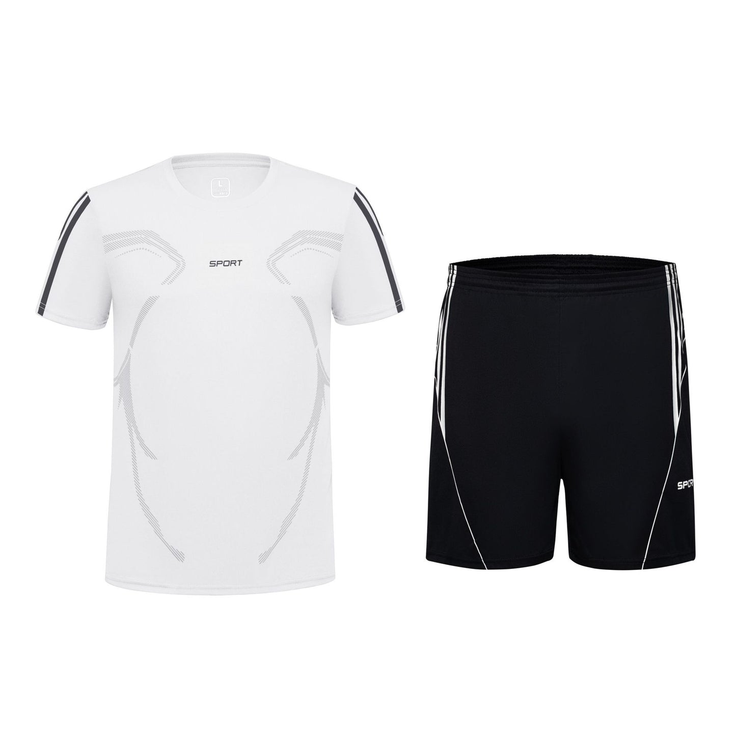 (L-5XL)Pánský moderní pruhovaný sportovní rychleschnoucí oblek s barevnými bloky