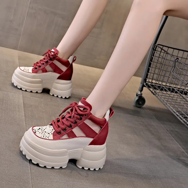 【35-40】2025 Nowe letnie damskie buty casualowe z oddychającą grubą podeszwą 3979194