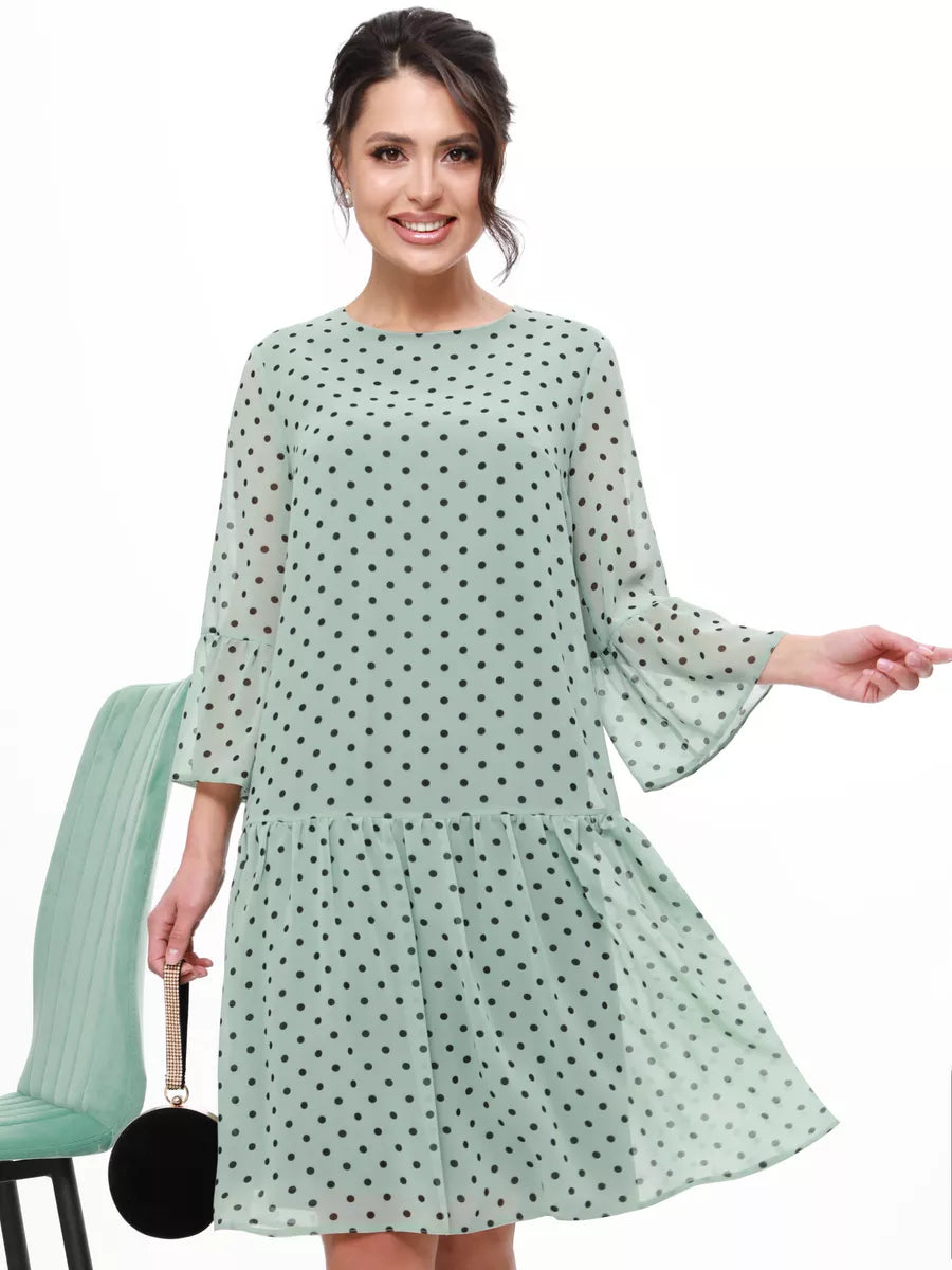 【S-3XL】❤️2024 nowa letnia sukienka z siateczki w kropki-3903737