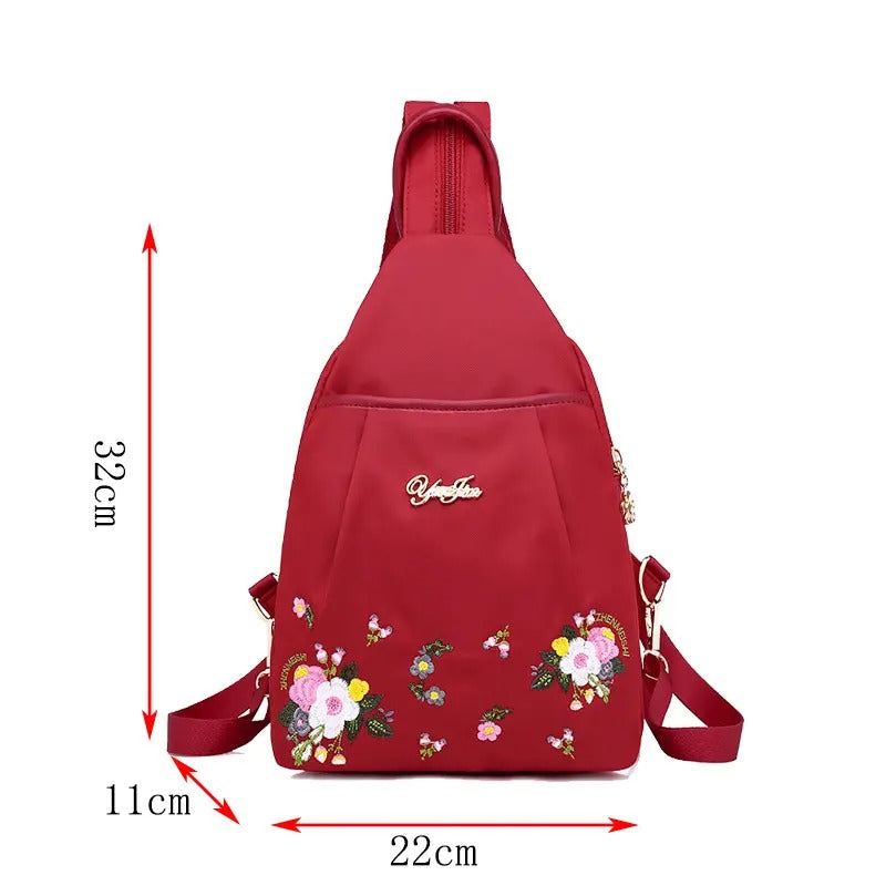 🎒🌺Wysokiej jakości modny plecak z haftowanymi kwiatami