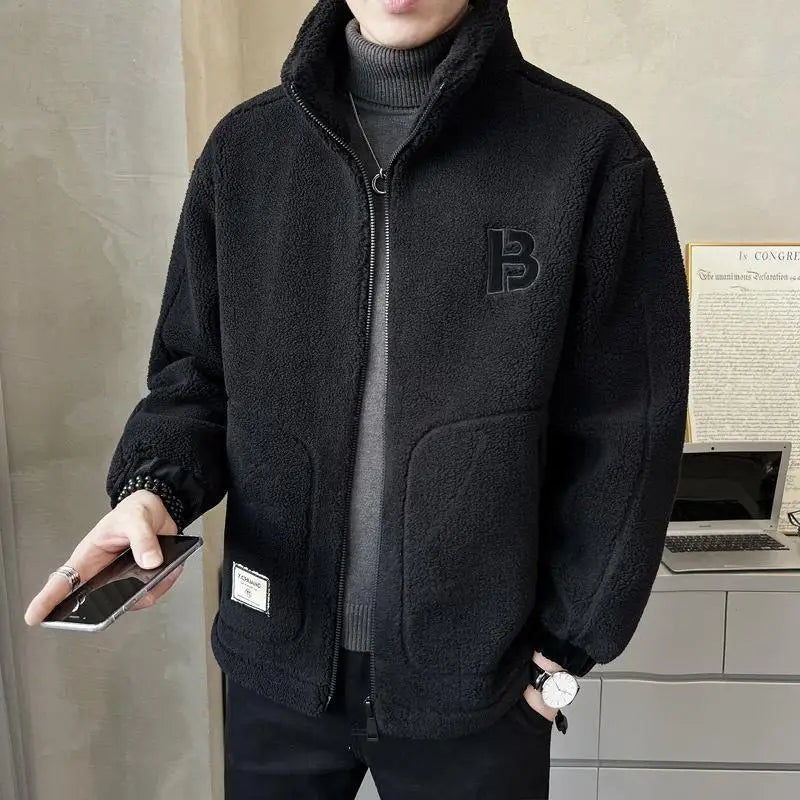 【 L-6XL】2025 Chaqueta de lana de invierno, algodón espesado cálida chaqueta de lana de cordero-4125473
