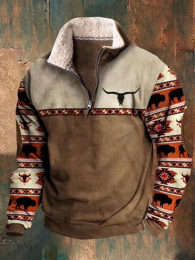 🔥🧥Νέο ανδρικό φθινοπωρινό-χειμερινό πουκάμισο με τρισδιάστατο ρετρό σχέδιο και ζεστή μακριά μανίκια-4127450