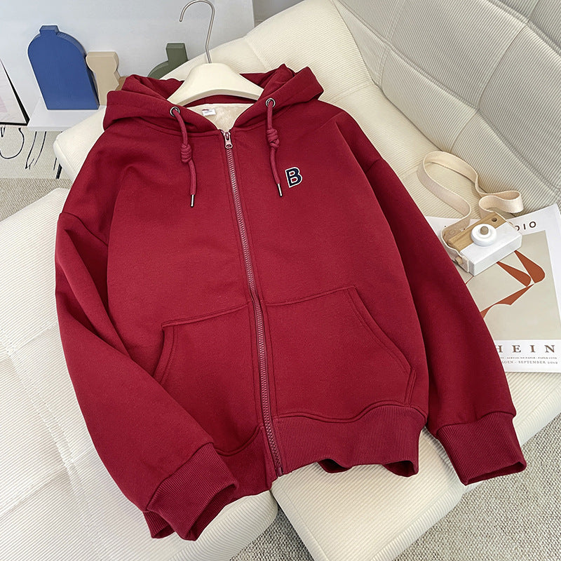 🔥⛄【M-2XL】2024 Jesienno-zimowa modna, pogrubiona i aksamitna damska codzienna kurtka z kapturem-3792203