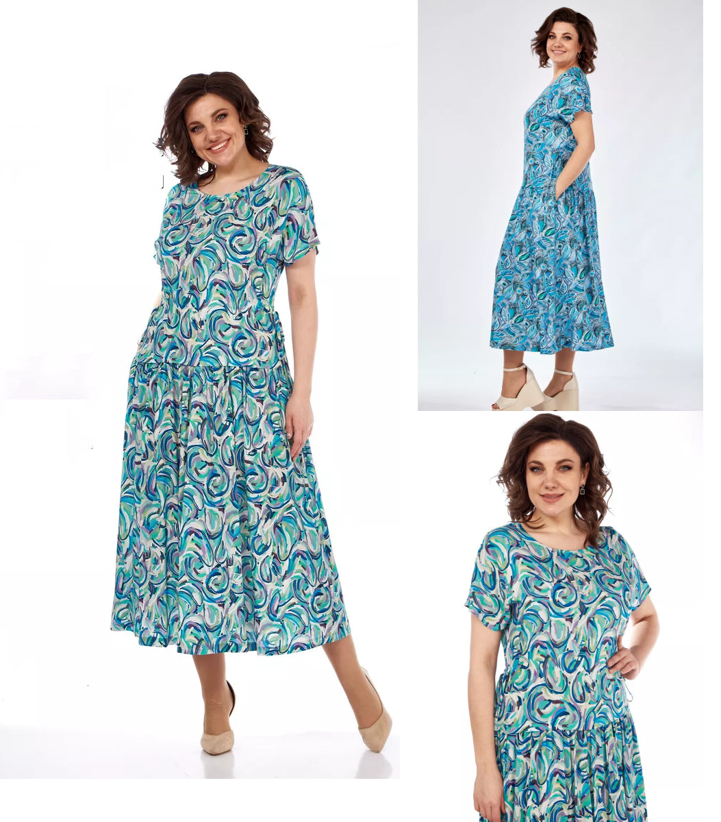 🔥🥰【Ograniczona czasowo promocja】👗✨【S-5XL】2025 nowa spódnica damska z wzorem w groszki, wygodna, oddychająca sukienka z kieszeniami