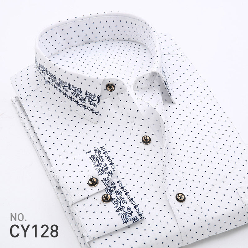 👔2024 Nowa oddychająca biznesowa koszula z nadrukiem casual dla mężczyzn nowa-3702810