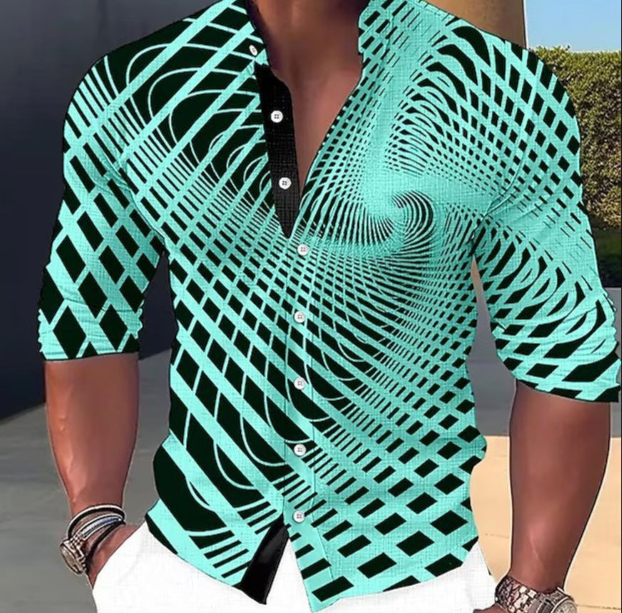 🔥【Letnia promocja】【Kup 1 dostań 1 za darmo】👔【S-6XL】Męska bawełniana koszula z nadrukiem-3961760