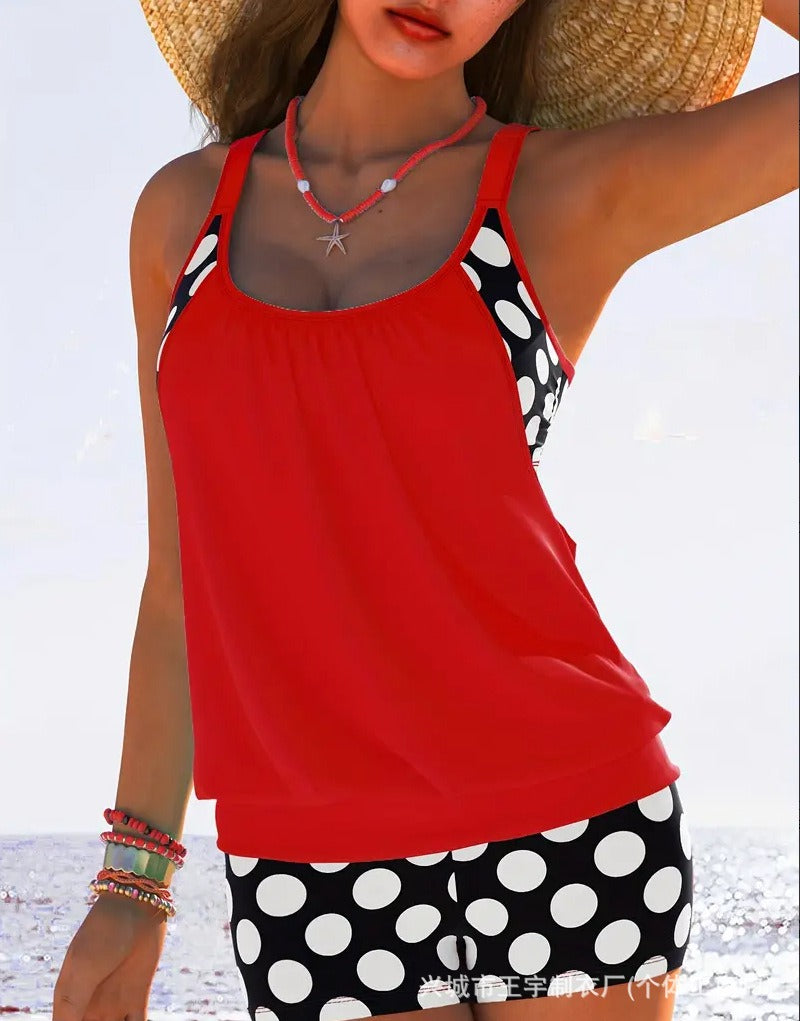 🏖️【S-5XL】Seksowny damski kostium kąpielowy Halter Polka Dot Plus Size 2025-4005244