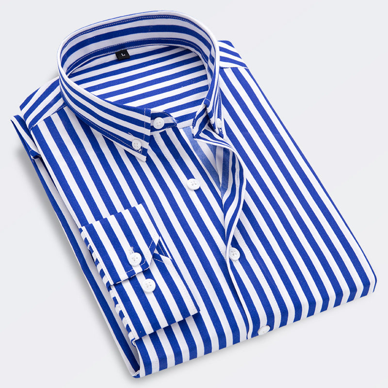 🔥👕【M-5XL】Męska koszula biznesowa w paski z długim rękawem 2025-3954625