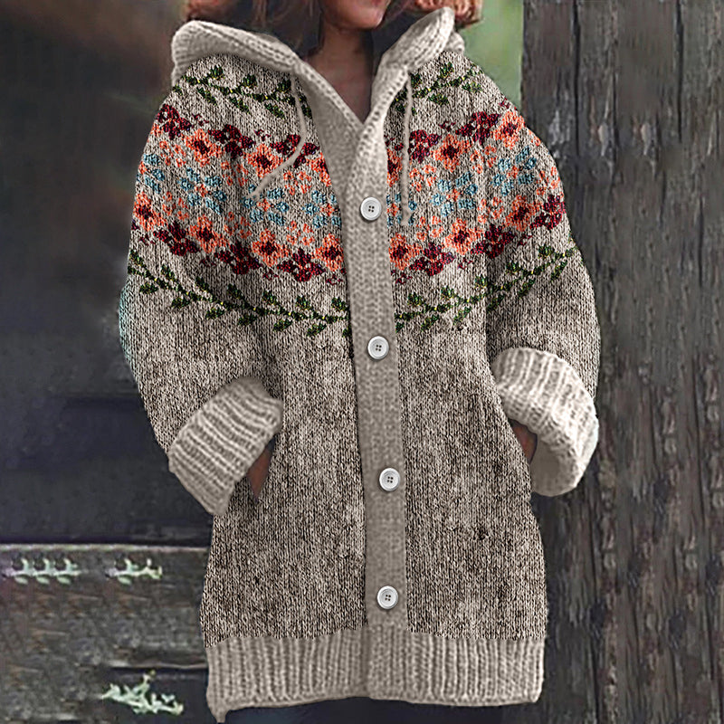 🔥🧥【S~5XL】✨Nowa jesienno-zimowa elegancka kolorowa kurtka z kapturem w stylu retro 4176921