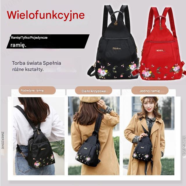🎒🌺Wysokiej jakości modny plecak z haftowanymi kwiatami