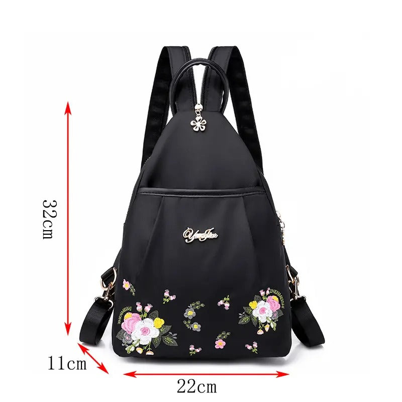 🎒🌺Wysokiej jakości modny plecak z haftowanymi kwiatami