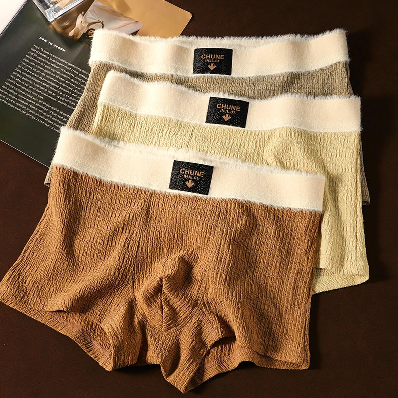 🩲Ropa interior de tela de rizo de color sólido transpirable para hombre. 4197238