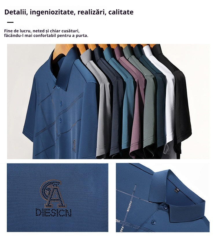 💥【Kup 1, a 2 dostaniesz gratis】👔【M-4XL】2025 Nowa męska casualowa koszulka polo z jedwabiu lodowcowego-4019142