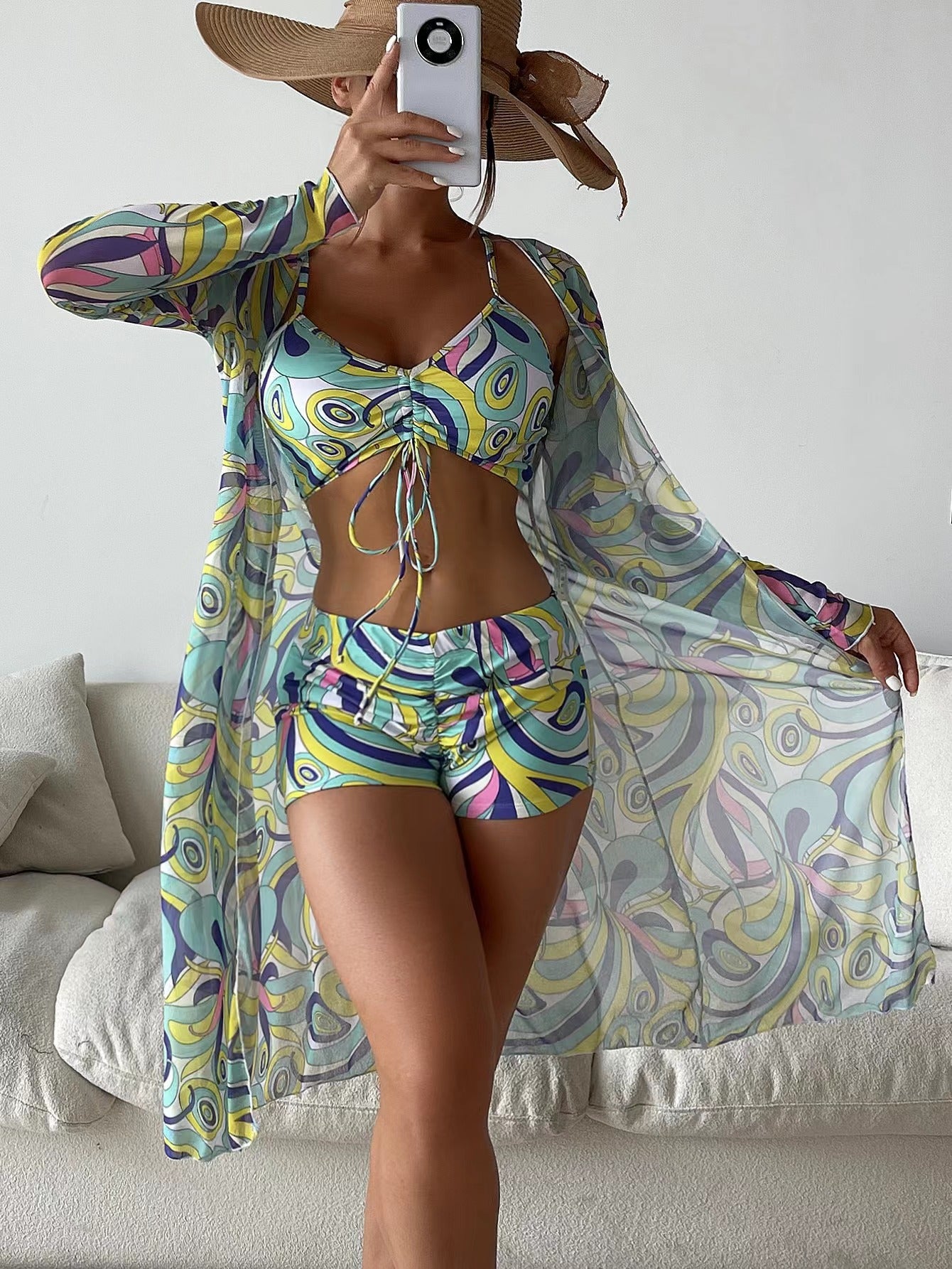 👙 【S-XL】 Nowy modny trzyczęściowy strój kąpielowy, więcej dostępnych kolorów 3605878