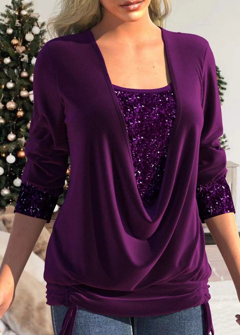 【HOT🎁🔥💥】Nowy top z długim rękawem o średniej długości plus size 2024-3733684