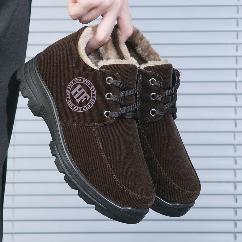 【39-48】Zimowe męskie buty bawełniane z podszewką z polaru, grube bawełniane buty, buty antypoślizgowe-4179242