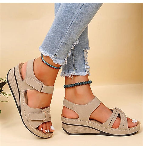 【💥50% zniżki💥】🔥【35-43】Modne letnie sandały na koturnie z grubą podeszwą,✨ wygodne i antypoślizgowe, 🌷oddychające i swobodne-3954664