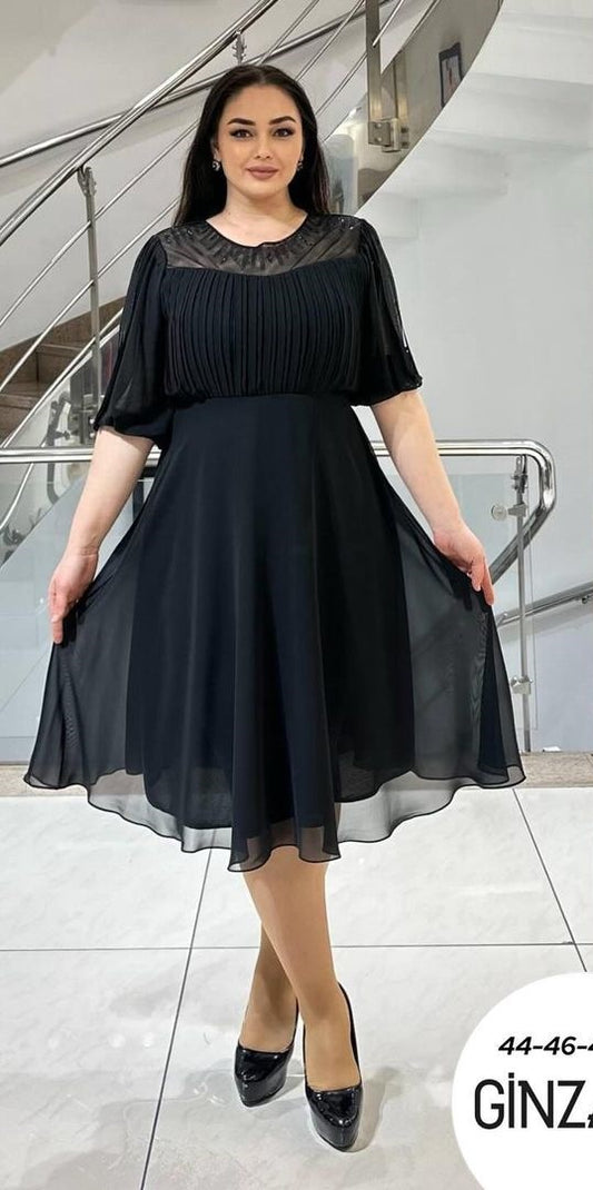 【S-5XL】🥰Modna szyfonowa sukienka wyszczuplająca 3744842