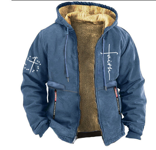 🔥🔥【S-3XL】 Modna, jesienna i zimowa, pogrubiona, aksamitna kurtka męska na co dzień-4112457