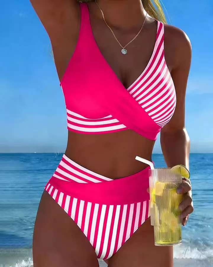 🏖️【40-100kg】🤩 Nowy komplet z wzorzystym strojem kąpielowym, szybkoschnący i oddychający materiał, dopasowany i stylowy.