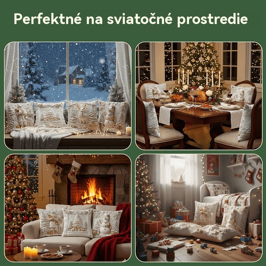 🎅🎄Μαξιλαροθήκη με χριστουγεννιάτικο θέμα 【Σετ 4 τεμαχίων】 4151772