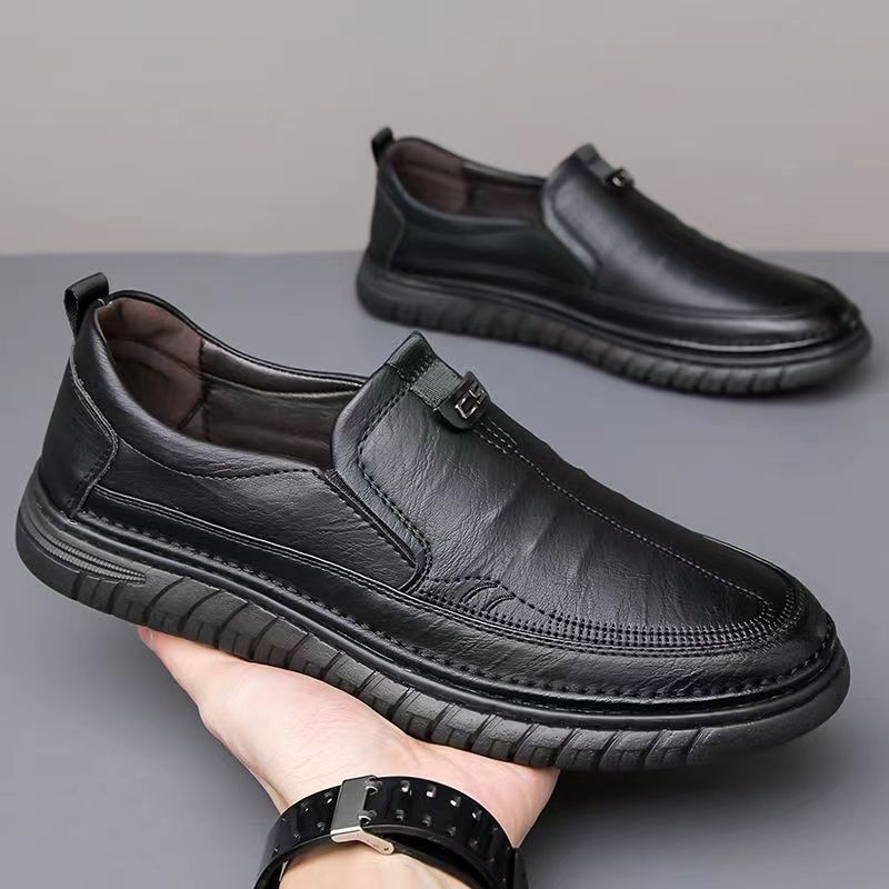 【39-44】Casualowe buty skórzane, miękka podeszwa, antypoślizgowe-3741296