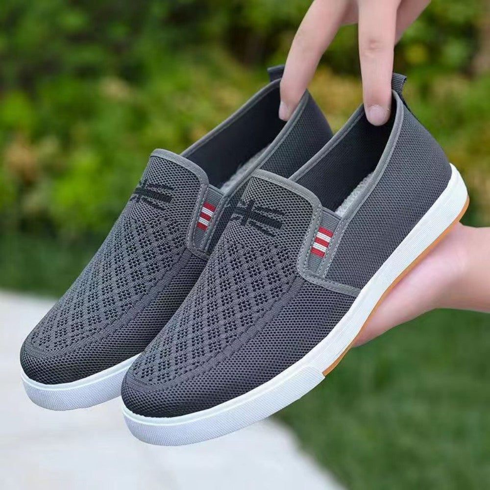 Nowe buty męskie typu flyknit, oddychające buty z materiału, antypoślizgowe i odporne na zużycie-4257248