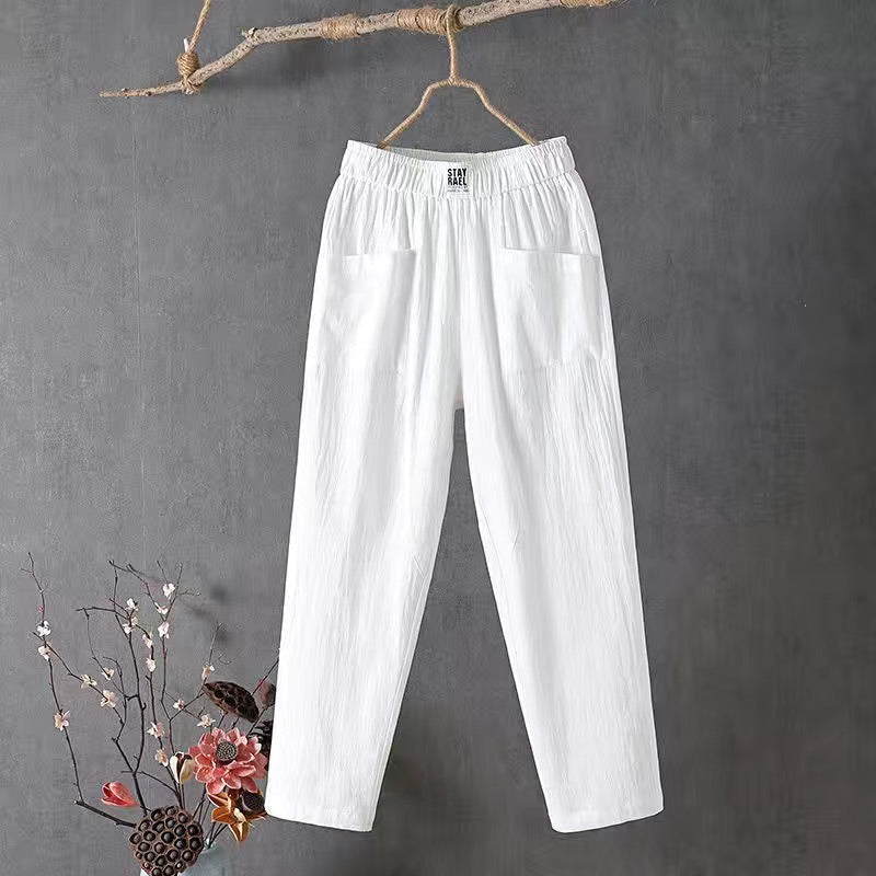 🌿🌈【M-4XL】2025 Wiosna Nowe Damskie Spodnie Szerokie Nogawki Wygodne Spodnie Casualowe-3928986