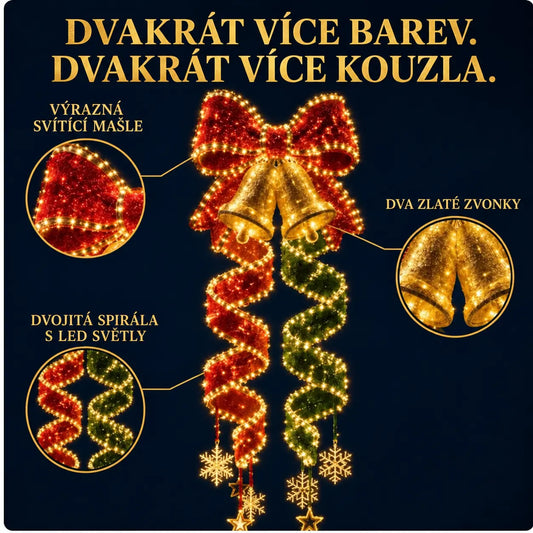🎄✨ Kolekce spirálových LED závěsných svítidel s vánočním kouzlem ✨
