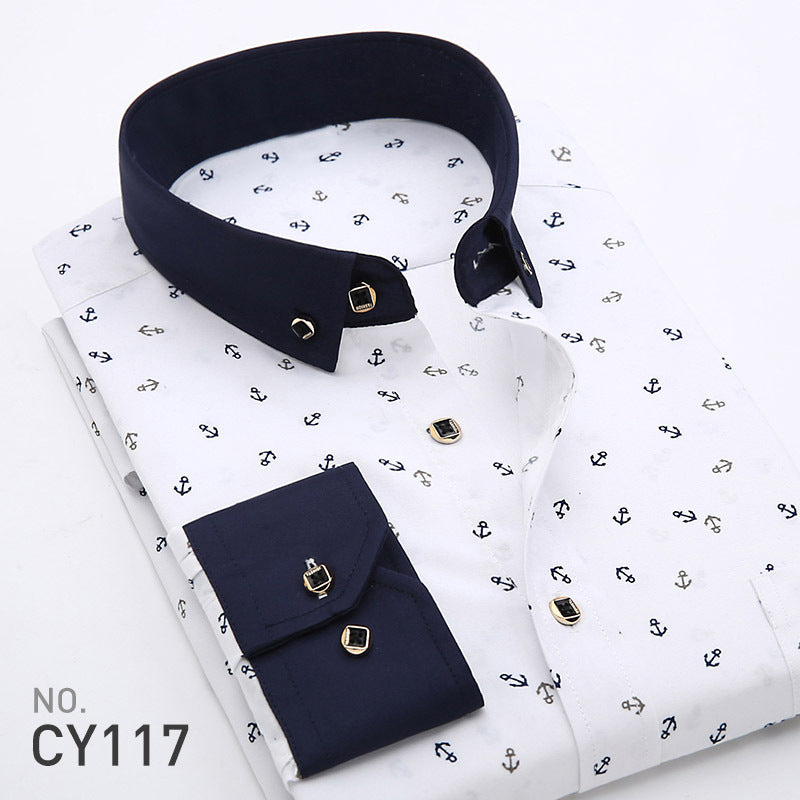 👔2024 Nowa oddychająca biznesowa koszula z nadrukiem casual dla mężczyzn nowa-3702810