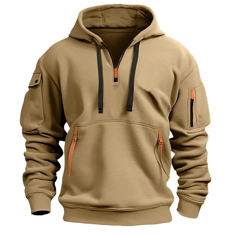 【S-5XL】Męska sportowa bluza z kapturem zapinana na zamek i wiele kieszeni 3782245