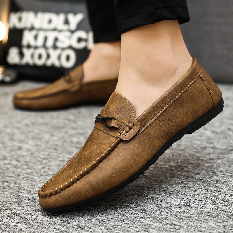 🔥🔥🥿Wiosenne i letnie niskie buty męskie wszechstronne, casualowe, oddychające buty skórzane-4017523