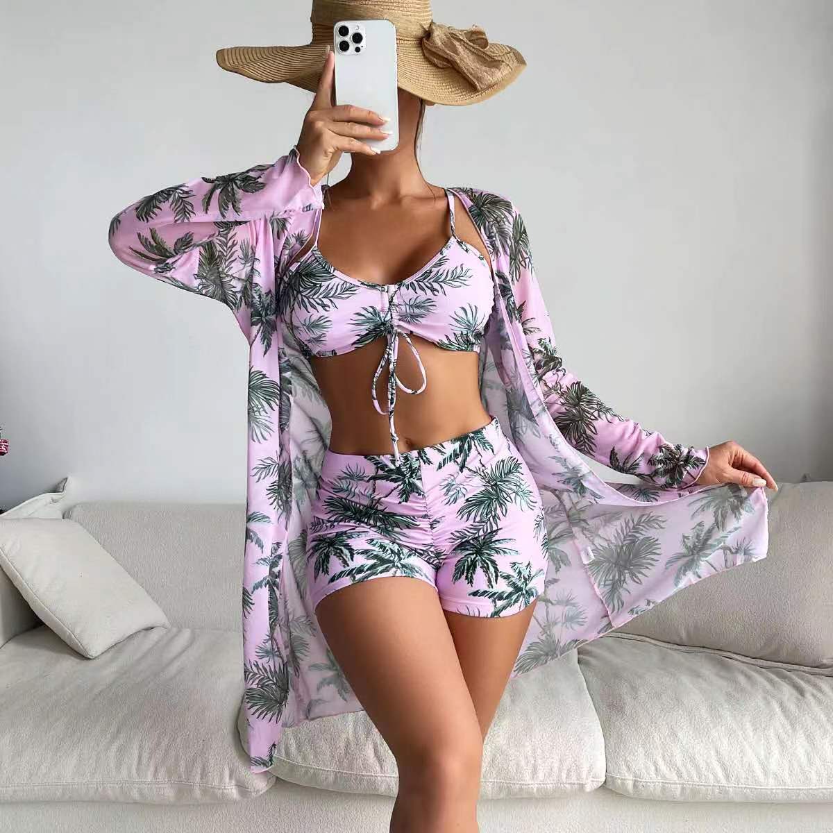 👙 【S-XL】 Nowy modny trzyczęściowy strój kąpielowy, więcej dostępnych kolorów 3605878